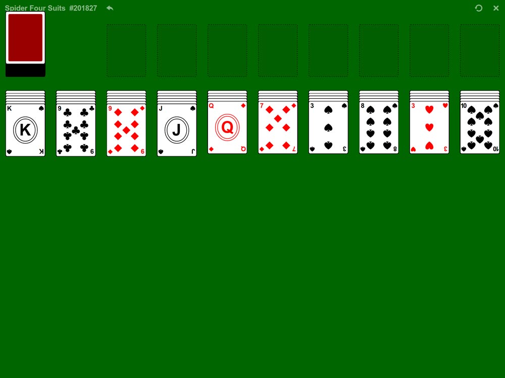 How to play spider solitaire (difficult-four suits) 